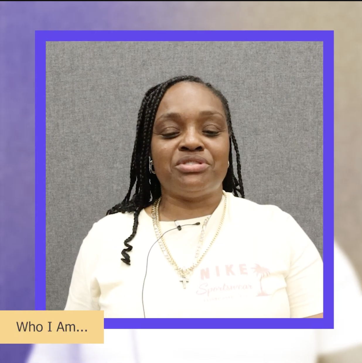 Richmond resident answering "Who I am is..." during a community interview